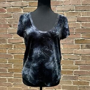American Eagle Black/gray Whimsygoth Velvet Halloween Y2K style gothic top Large